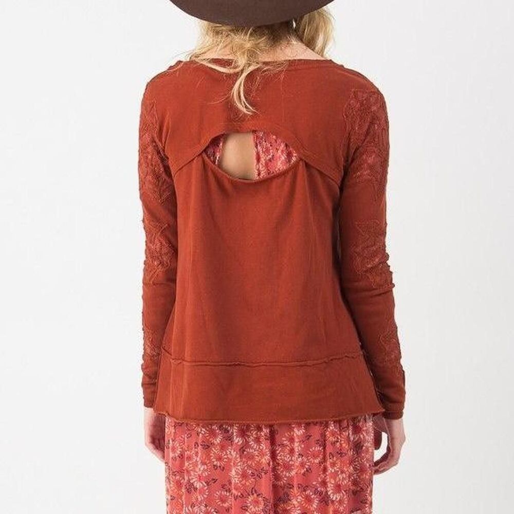 Free-people Women's Orange and Red Blouse